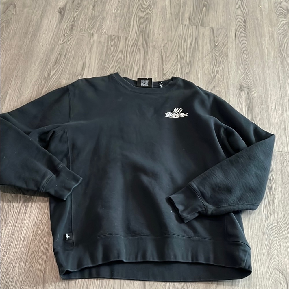 100 thieves men’s large sweatshirt in black